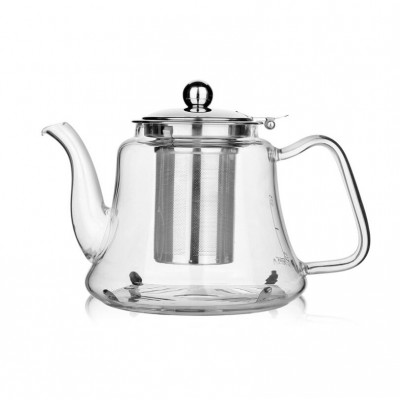 clear health glass water tea pitcher with Infuser and handle