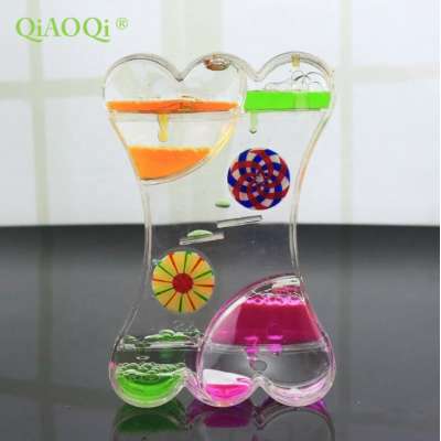 Double Heart Shape 3 colors Liquid Motion Timer