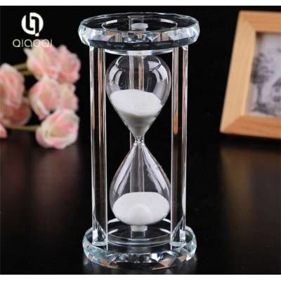 Personalized Handmade Home decor half hour 1 hour office coffee crystal glass hourglass sand timer