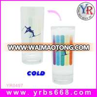 wholesale cold water glass tumbler color changing sublimation glass beer mug